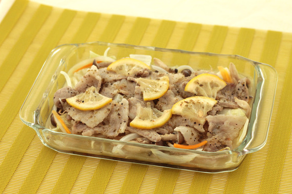豚バラレモンのレンジ蒸し