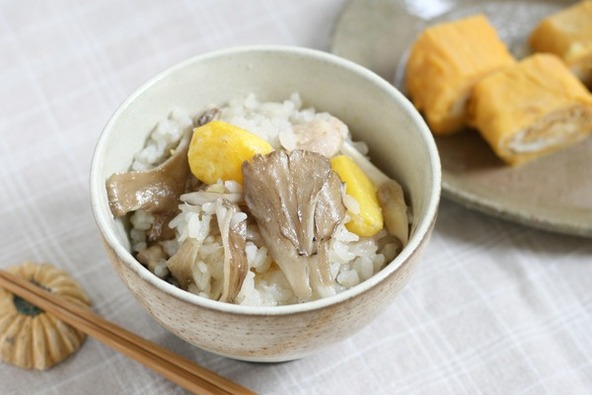 鶏肉と栗の中華炊き込み