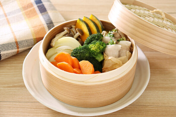 野菜と肉巻きのせいろ蒸し