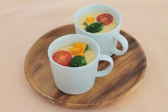 緑黄色野菜の茶碗蒸し