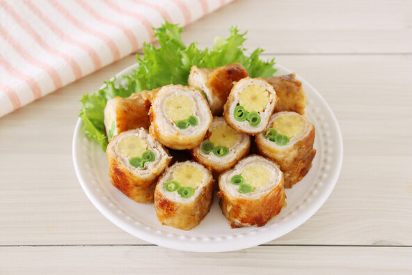 黄色いお花の肉巻き