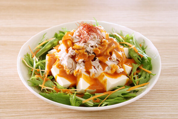 豚しゃぶと豆腐のサラダ