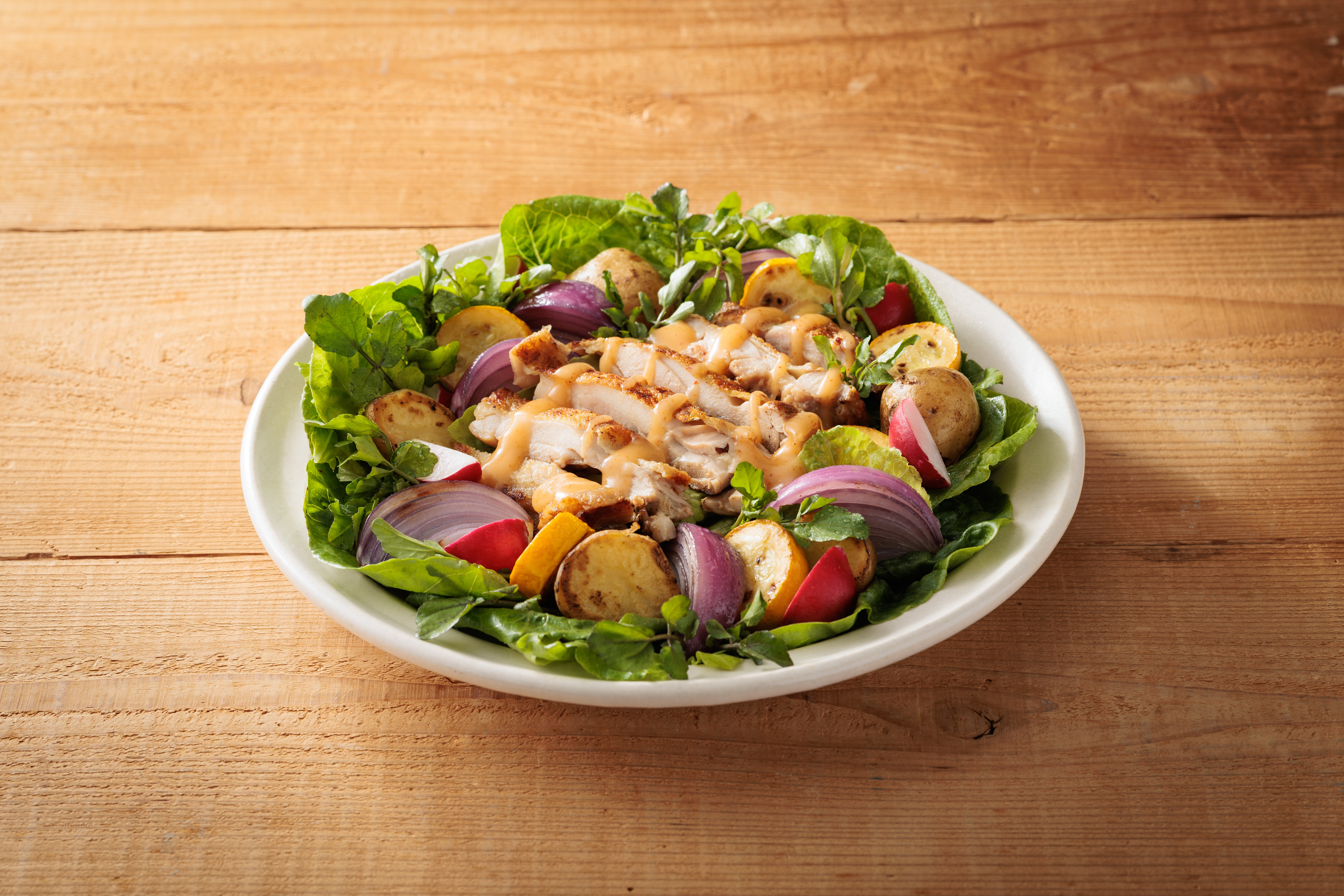 ピリ辛ゆず胡椒の彩りチキンサラダ