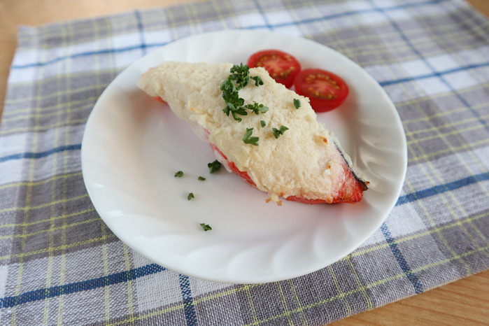 鮭のマッシュポテト焼き